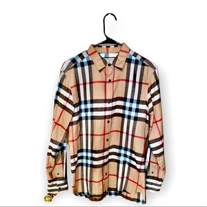 Men Burberry Long Sleeve Button Down Authentic Size Medium MINT Condition!
